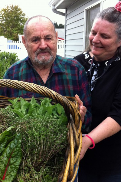 Eddy-Sandra Resident harvesting edibles