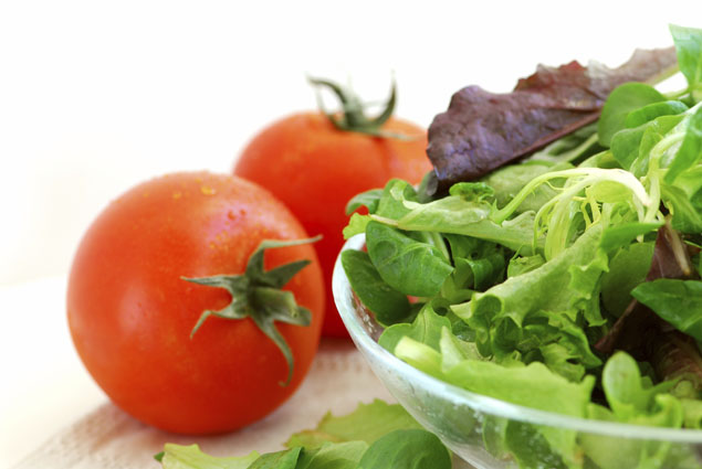 Baby greens and tomatoes Baby greens and tomatoes
